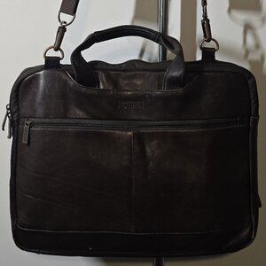 Kenneth Cole Reaction Genuine Leather Laptop Bag Brown Briefcase